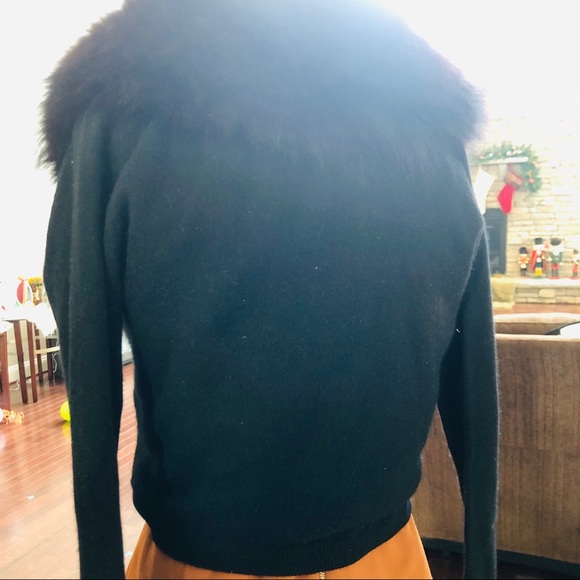 Vintage Fur Trim Cropped Cardigan - Picture 8 of 12